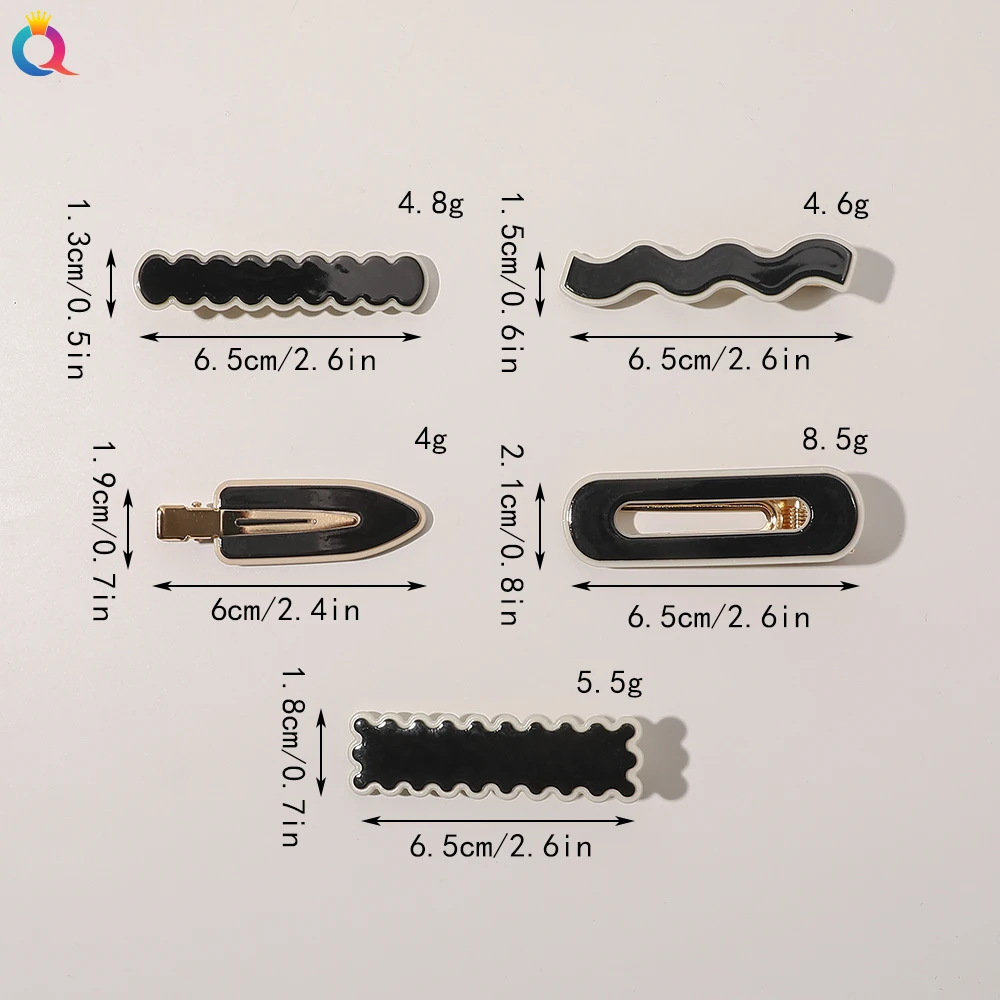 QIYUE Hight Quality Resin Metal Hair Clip For Youth Girls Simple Retro Solid Color Clip For Women Decoration Hair Accessories