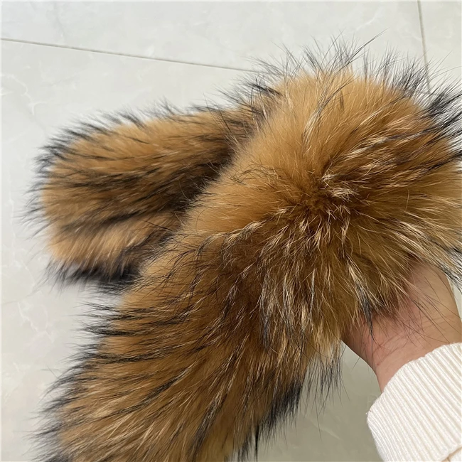 100% отделка воротника из натурального меха енота по оптовой цене