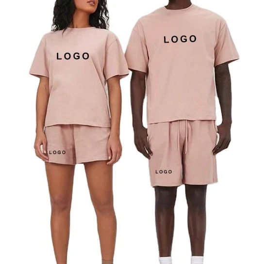 OEM High quality Custom Sport Wear Printing Casual unisex sweatsuit 2 piece set shorts Track Suits Jogger unisex tracksuits