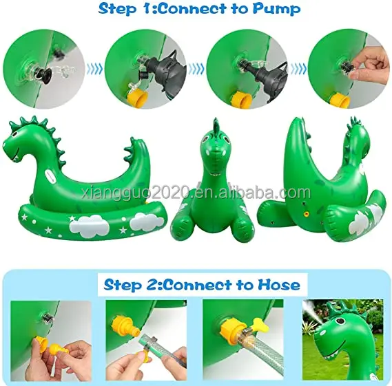 Water Toys Custom Inflatable Pool Animal Toy Kids Dinosaur Surfing Pool Seating Chair Dinosaur Pool Float