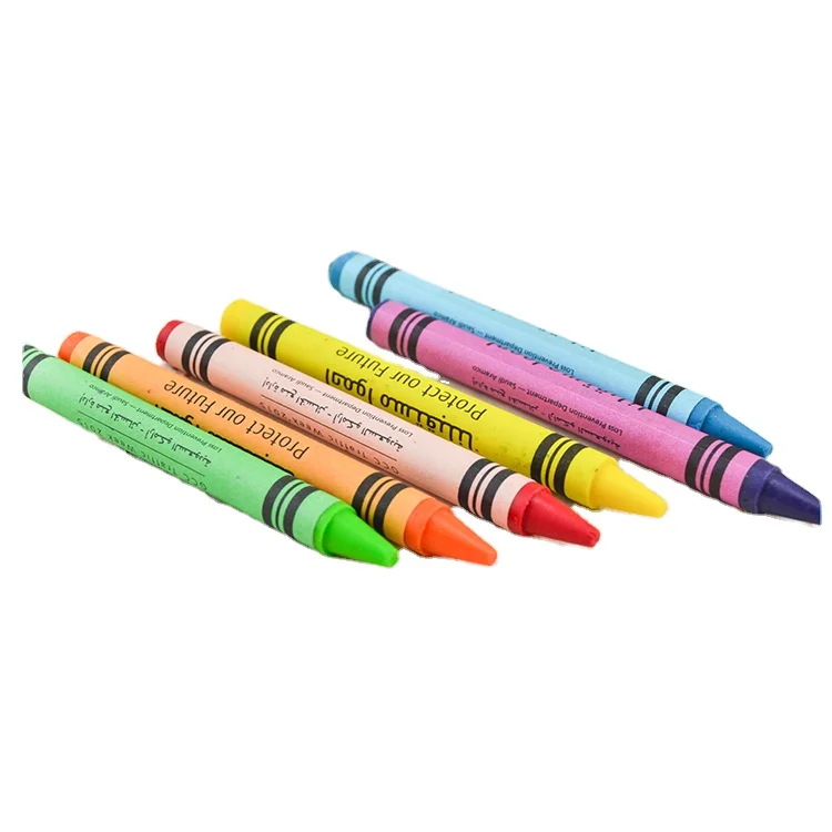 high quality fancy short small size 6 colors wax crayons