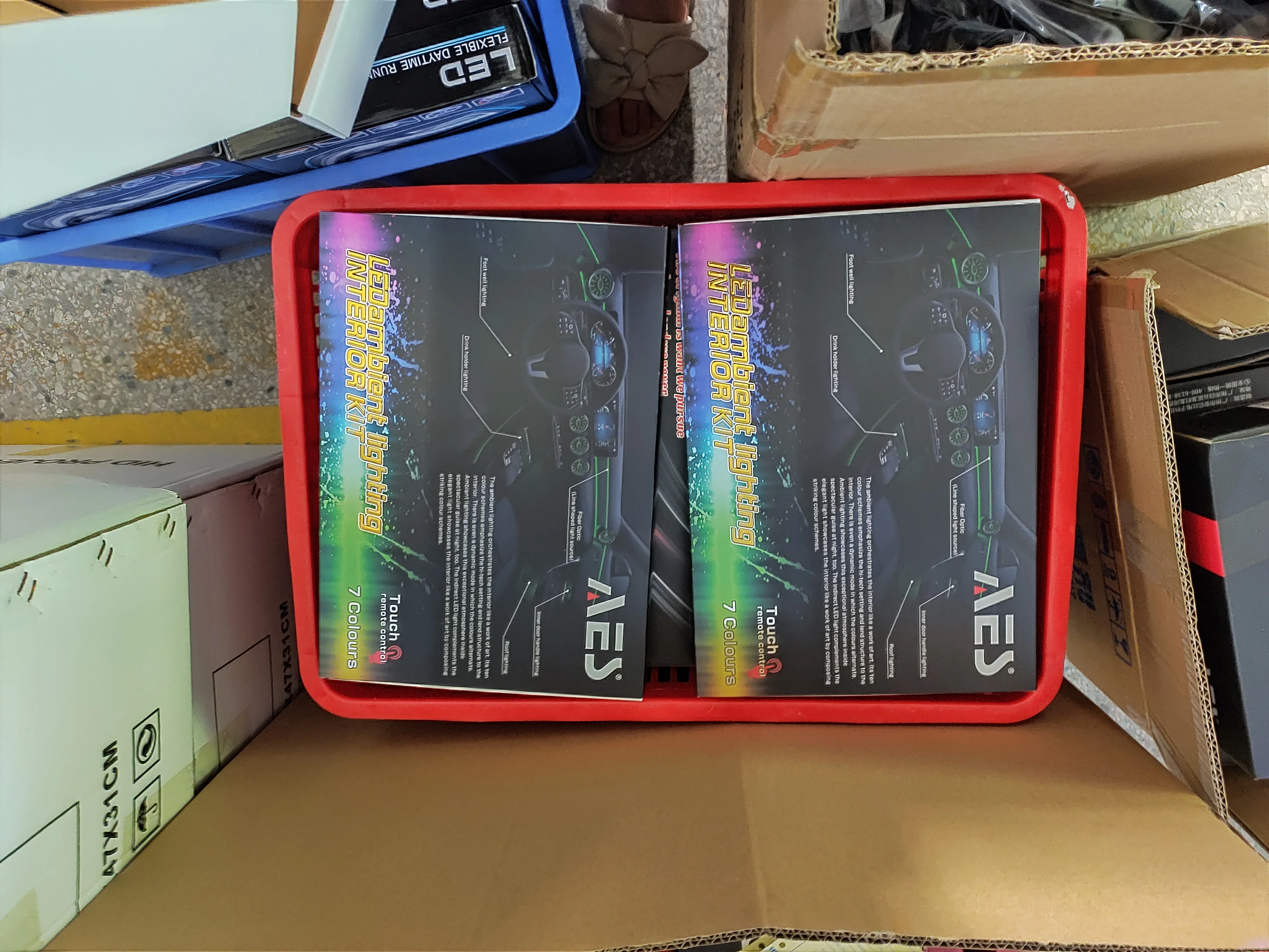 AES colorful car accessories auto parts foot well lighting LED ambient Atmosphere lamp Interior Mood Lighting