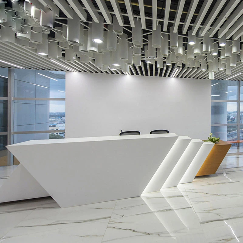 solid surface reception desk beauty salon OEM 3D customize reception desk table front desk counter