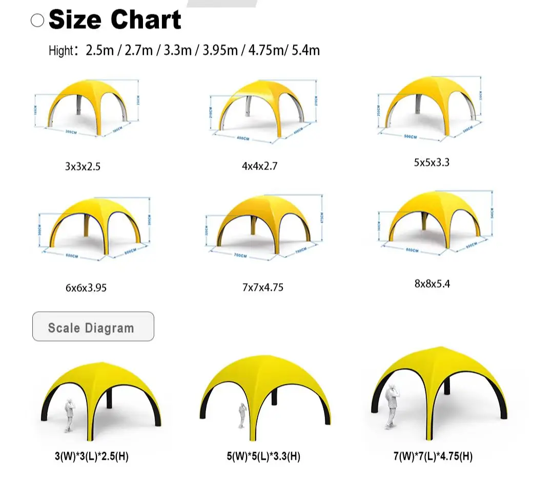 CATC Hot Sale Event Exhibition Sport Inflatable Tent Outdoor Air Marquee Advertising Inflatable Gazebo Canopy Air Sealed Tent