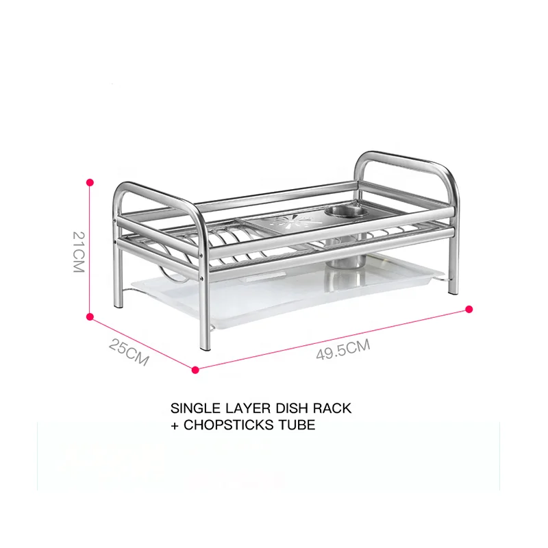 Kitchen storage rack utensils drying, washing and draining bowl rack double-layer tableware rack
