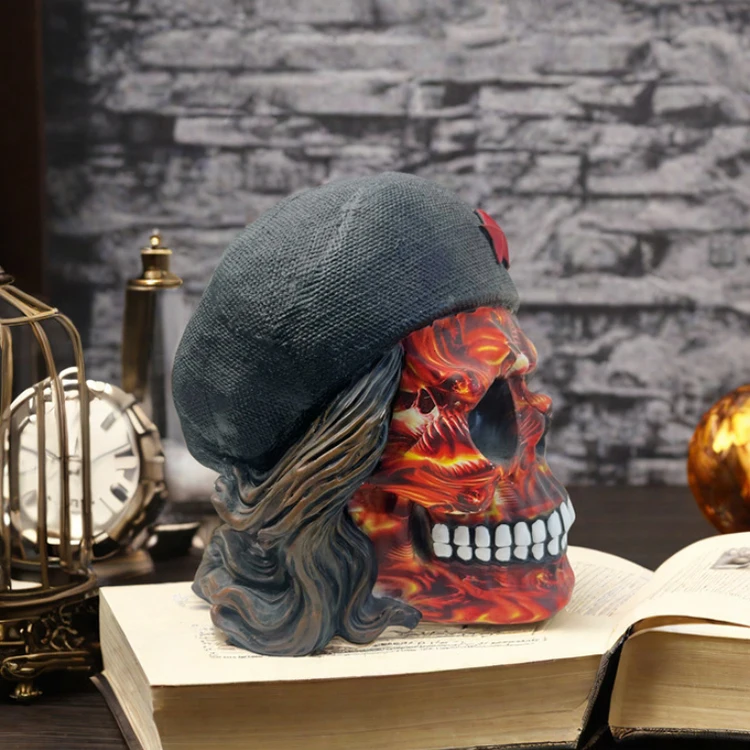 Wholesale Handmade Customized Halloween Home Decorative Poly Resin Skulls Decoration