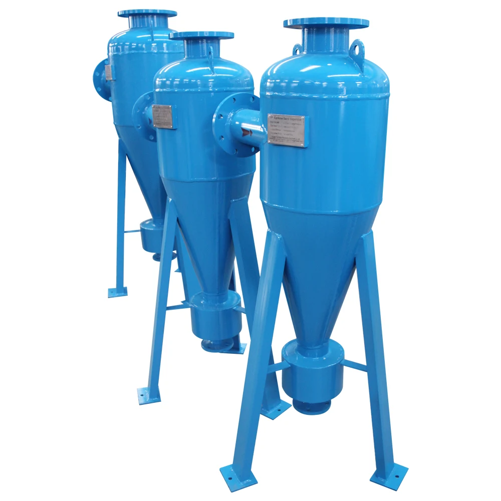 Centrifugal principle cyclone sand separator to reduce turbidity of River Water system
