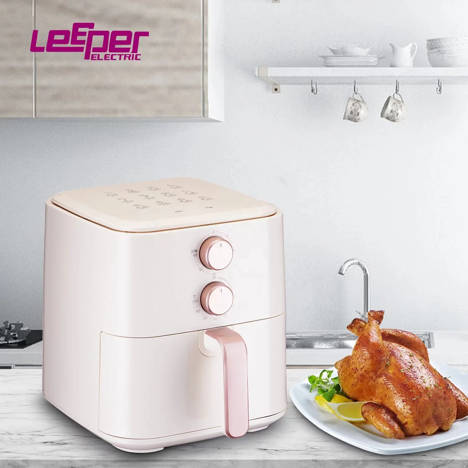Fast selling factory outlet Oil Free 5.2L Toast fried chicken French fries Electric Manual Control Deep Air Fryer 1400W