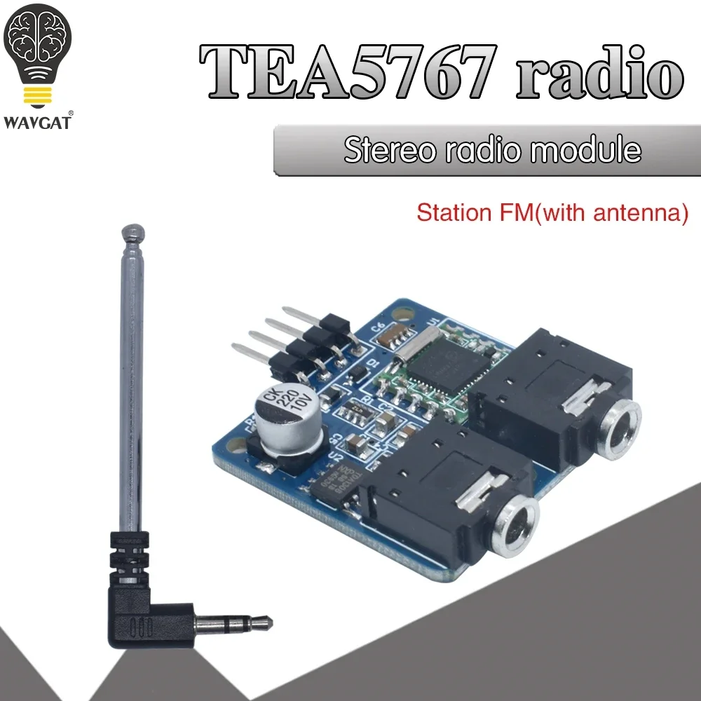 WAVGAT 76-108Mhz Antenna Automatic Digital Tuned FM Stereo Radio Receiver Module TEA5767