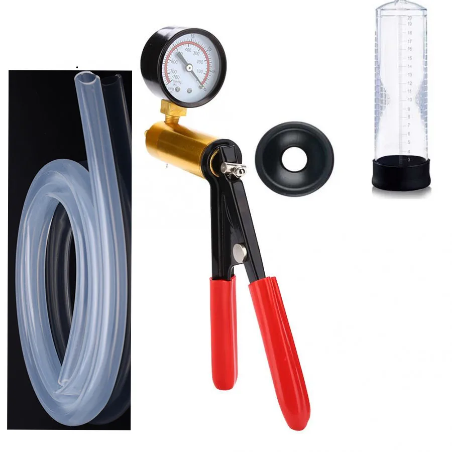 DIY great Handsome Up Pressure gauge Penis Vacuum Pump Enlarge  Extender sex toy for man