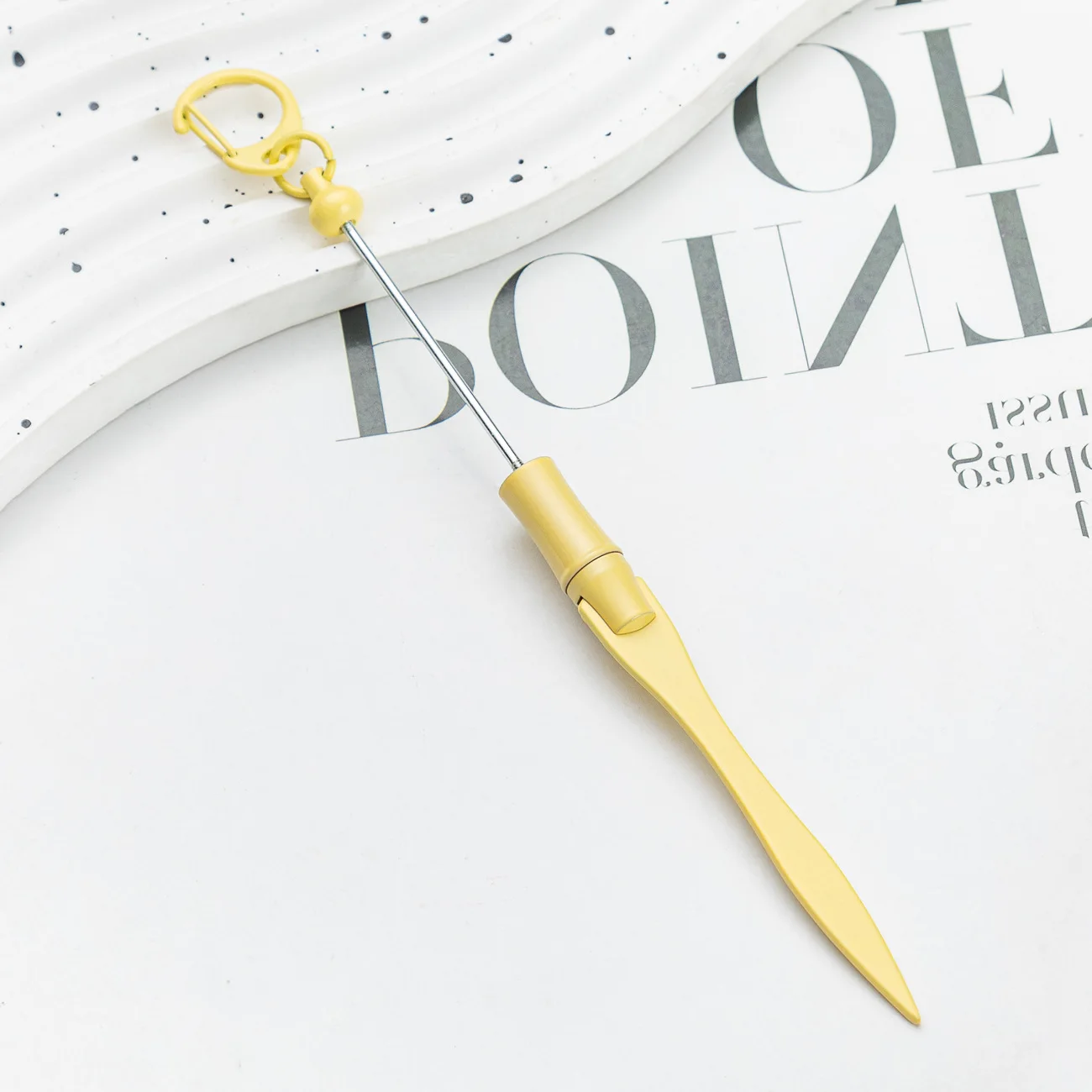 2024 New Arrival DIY Add Silicone Beads DIY Alloy Letter Opener Knife Multi-functional Metal Envelope Opener Keychain