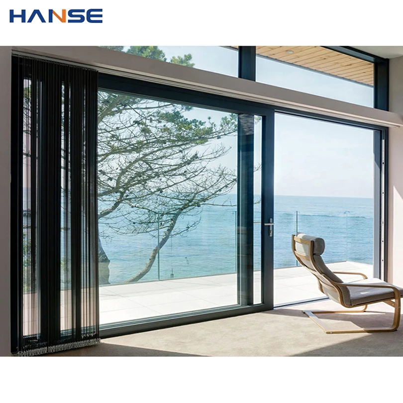 Commercial windproof waterproof panoramic exterior and interior use aluminium doors and windows sliding door system glass doors