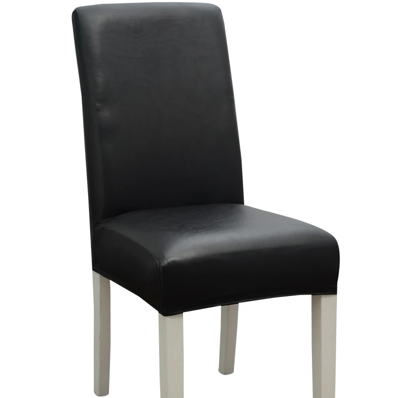 Dining Chair Covers,Solid Pu Leather Waterproof and Oil proof Stretch Dining Chair Protector Cover Slipcover
