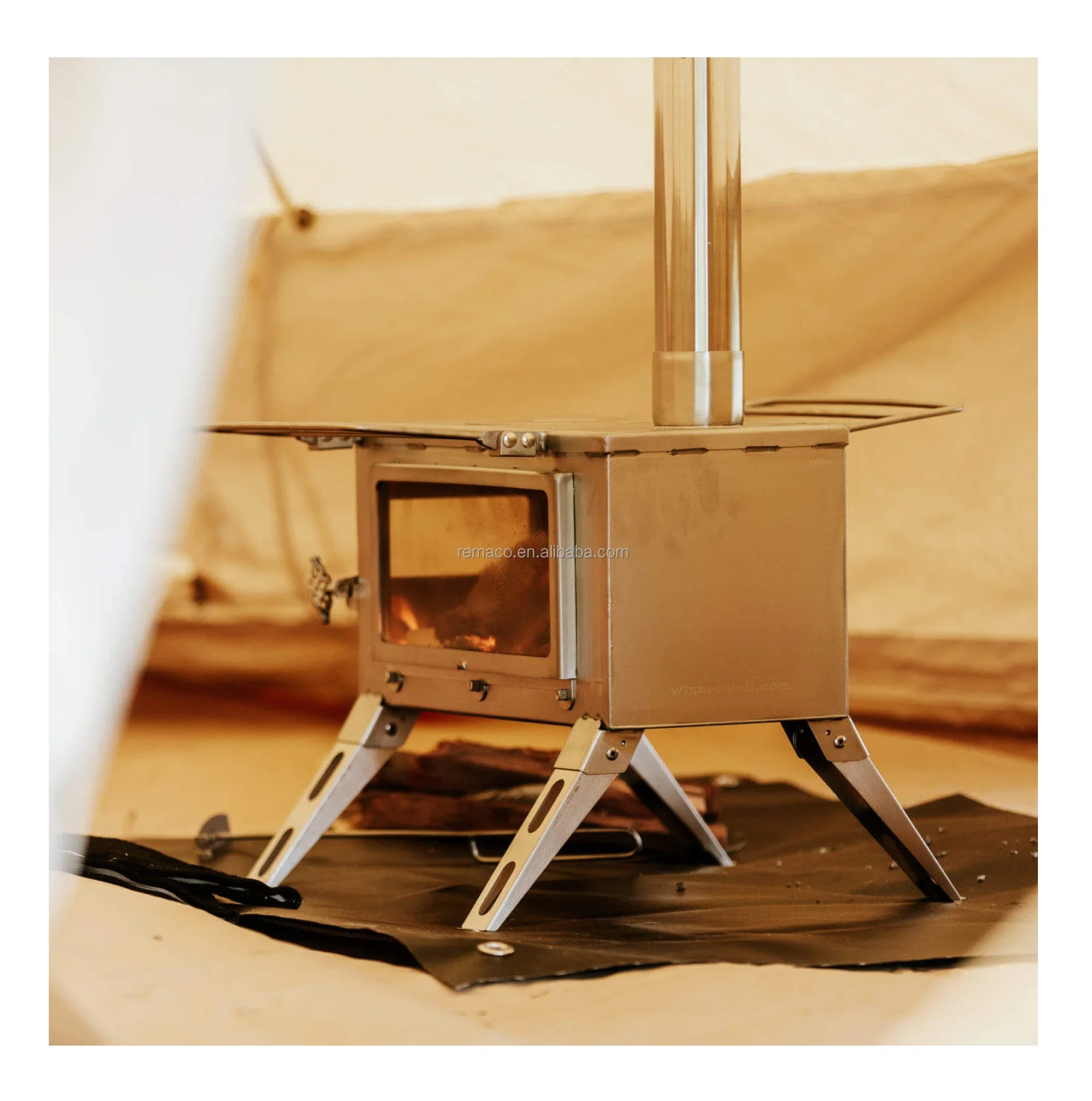 Outdoor Cooking Camping Bell Tent Portable Stainless Steel Charcoal Cheap Wood Burning Stove for Sale