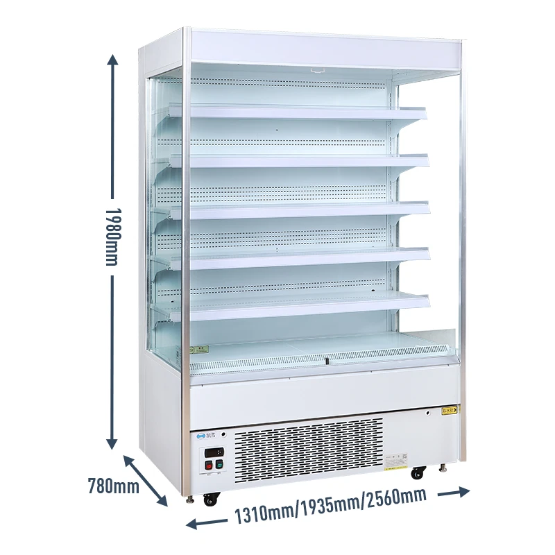 Supersnow Double air curtain upright supermarket fruit vegetable open display refrigerator fridge