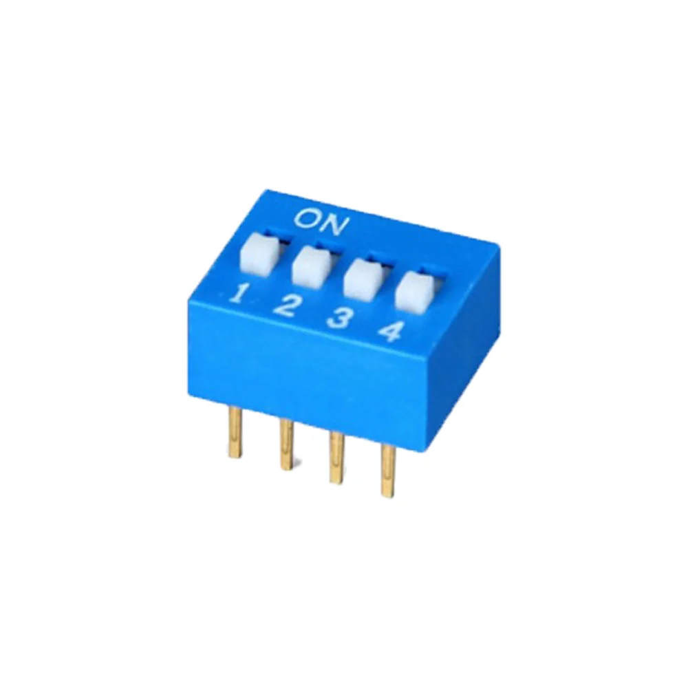 Thru-Hole 2 Position Dip Switch Red Color and Blue Color