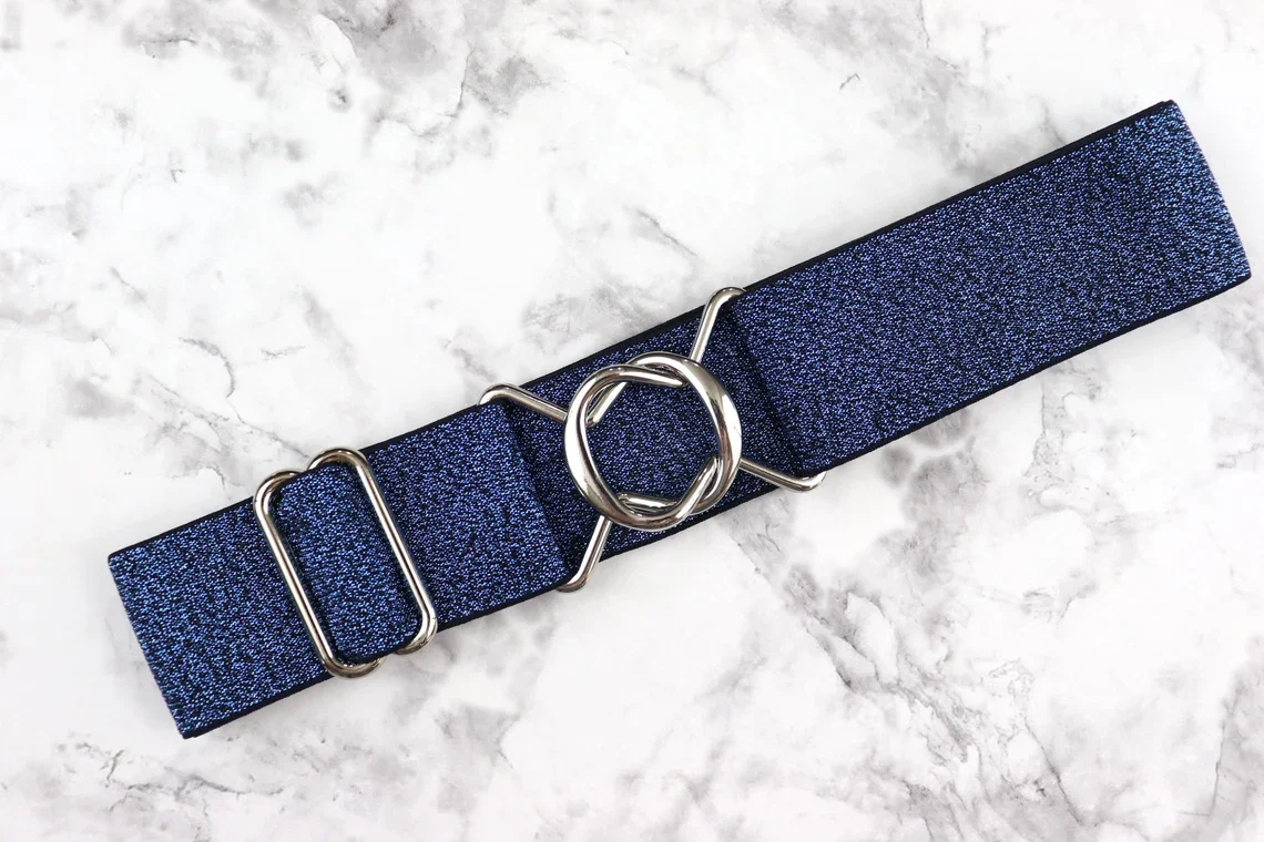 LOW MOQ. 2INCH Gold Horse Snaffle Bit Buckle Equestrian Belt set for Rider fabric Elastic Belt Custom logo