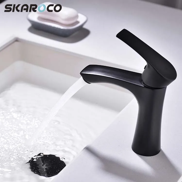 
Factory Hot Cold Mixer Water Black Plated Basin Faucet Basin Mixer Tap 