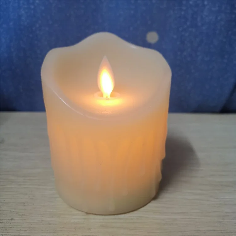 tearstain real wax dancing light flameless imitated remote controlled LED electronic candle