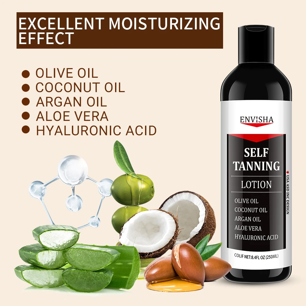 Organic Vegan Tanning Lotion Gel UV Sun Protection Body Bronzer Skin Care Moisturizing Browning Product Tanning Cream Lotion