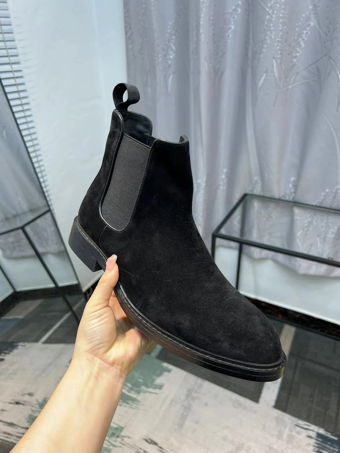 Fashion Trend Business Slip On Boots Top Grade Cowhide Male Ankle Shoes Teenager Boy Flap Luxury Classic Design High Quality Bra