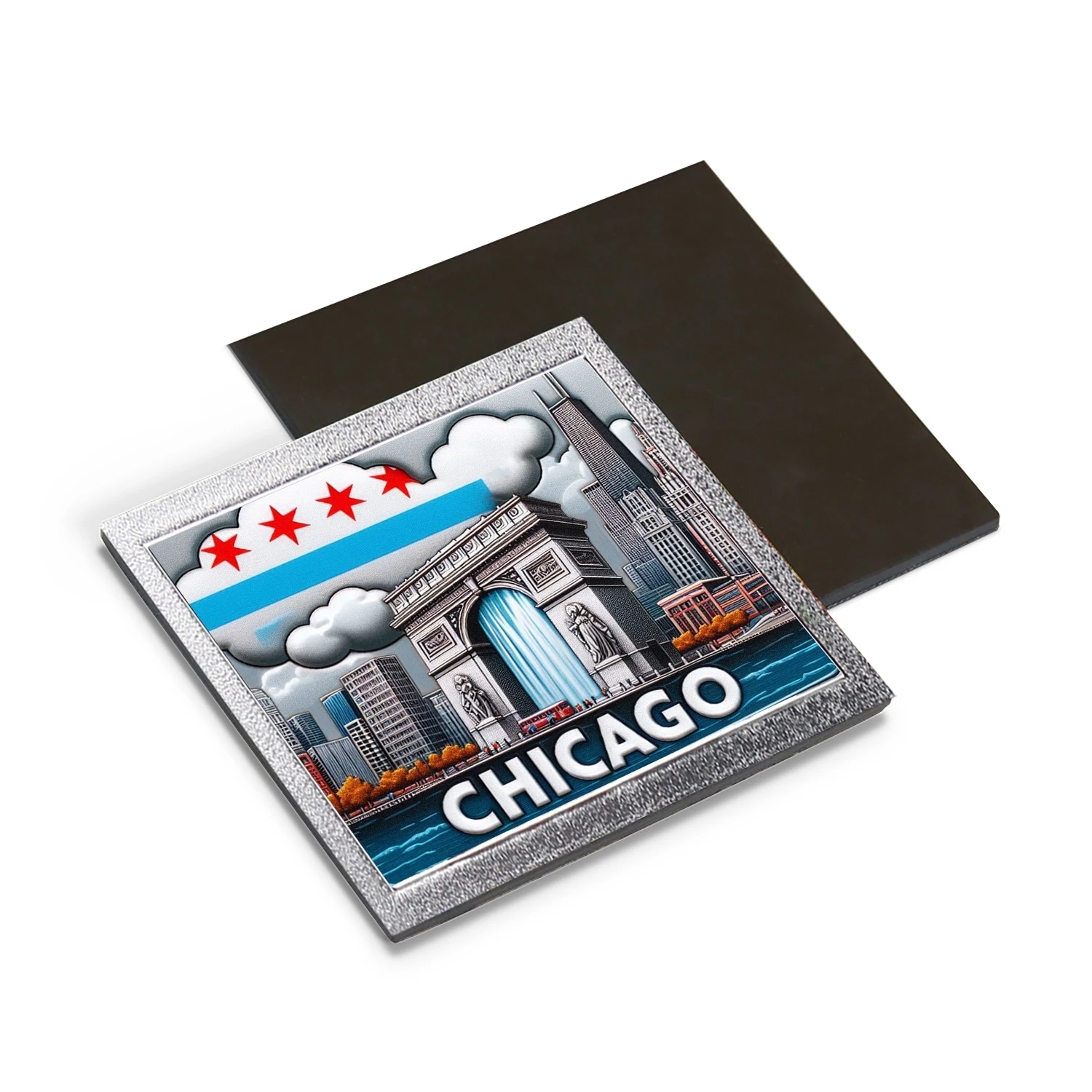 Гибкие персонализированные магниты на холодильник Chicago Paris сувенирные из фольги для путешествий