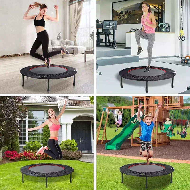 Custom logo Foldable Mini Trampoline Fitness Trampoline Stable Quiet Exercise Rebounder for Kids Adults Indoor