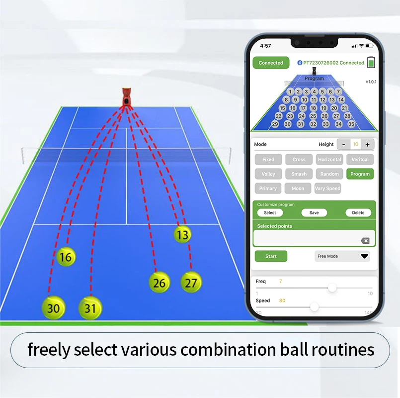 2023 Hot Sales Automatic Electronics Tennis Ball Machine For Training Practice with APP Remote Control