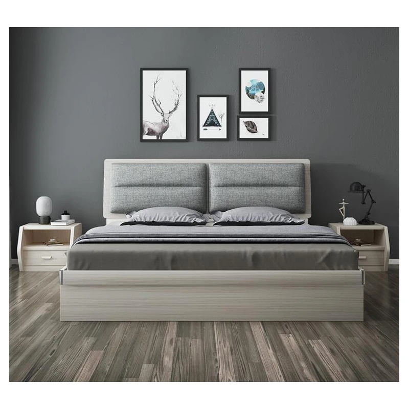 Новые новые китайские поставщики деревянных двухспальных кроватей с коробкой