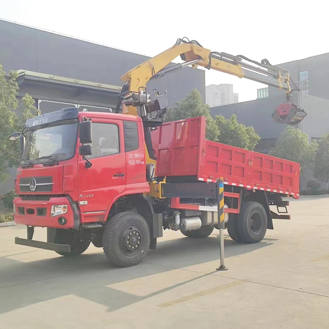 Wooden Log Loader Forestry Crane Log Forestry Crane Compact 700 kg Truck Mounted Timber Wood Grab Crane truck