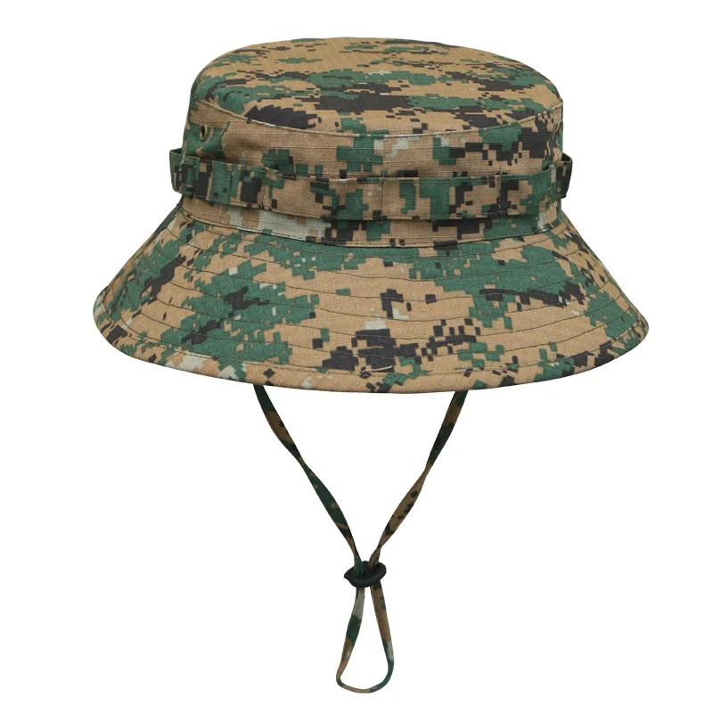 CS-153 Camouflage Summer Fishing Bucket Hats For Outdoor Sports polyester cotton Bonnie hat