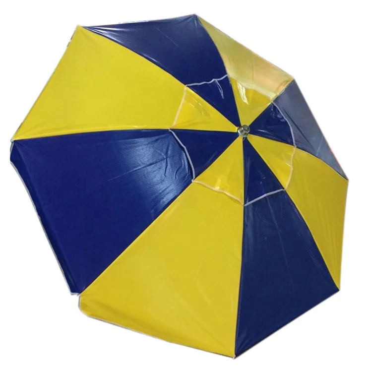 High End 2m Beach Sun-proof PVC Cover Outdoor Patio & Garden Umbrella With Border Cross Base