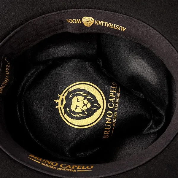 High Quality Unisex Australia Wool Vintage Distressed Large Brim Black Fedora Hats For Men