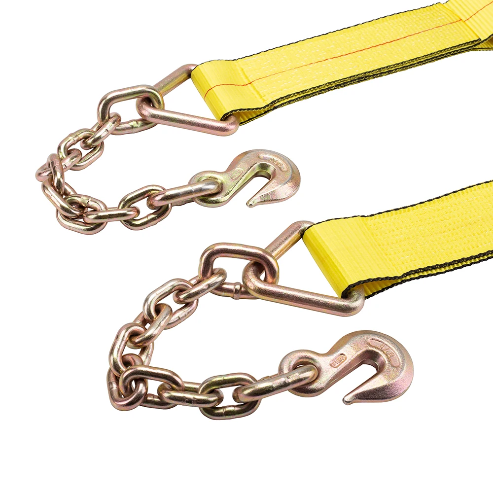 Cargo strap 4 x 30 feet strap load winch us standard flatbed straps with chain anchor end