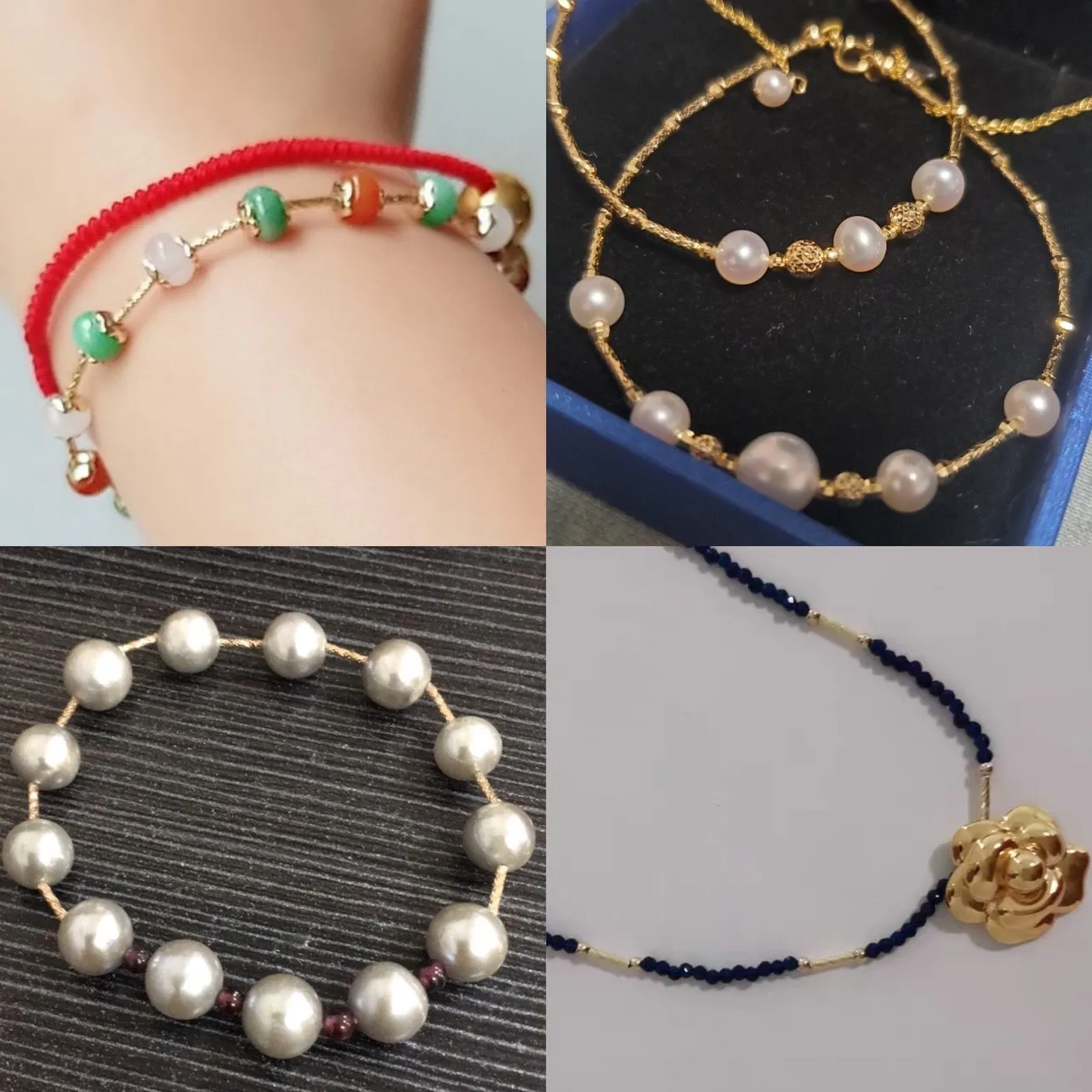 fashion 18K gold beads for necklace jewelry making diy gold spacer beads pearl custom jewelry findings