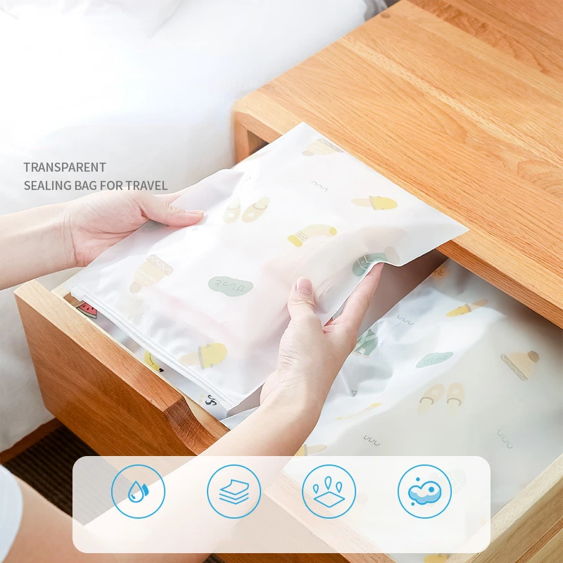 Stock Apparel Frosted Zipper Clothing CPE Matte Clear Plastic Garment Bag