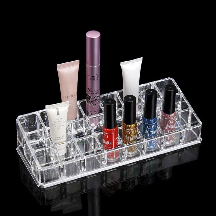 40 Slot Acrylic Lipstick and Cosmetics Storage Box - Cosmetics Display Box - Transparent
