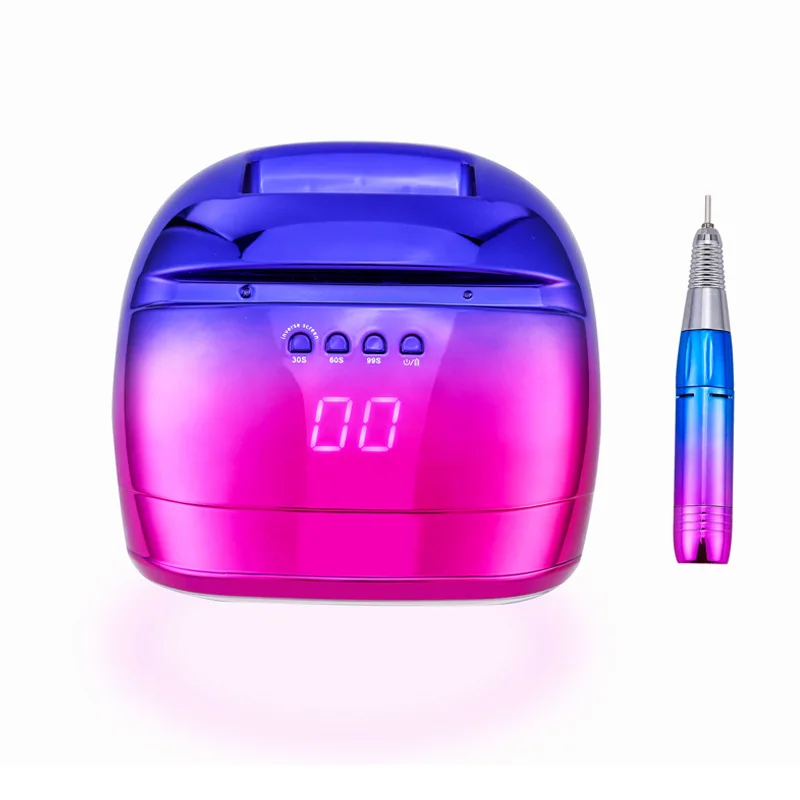 Professional Nail salon rechargeable multi-functional 3 in 1 pedicure manicure machine 96W Nail lamp 30000RPM nail drill