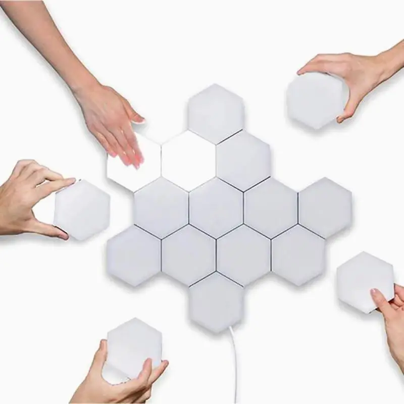 6 Colors hexagon touch light quantum lamp multicolor wall led light indoor (1600202318468)