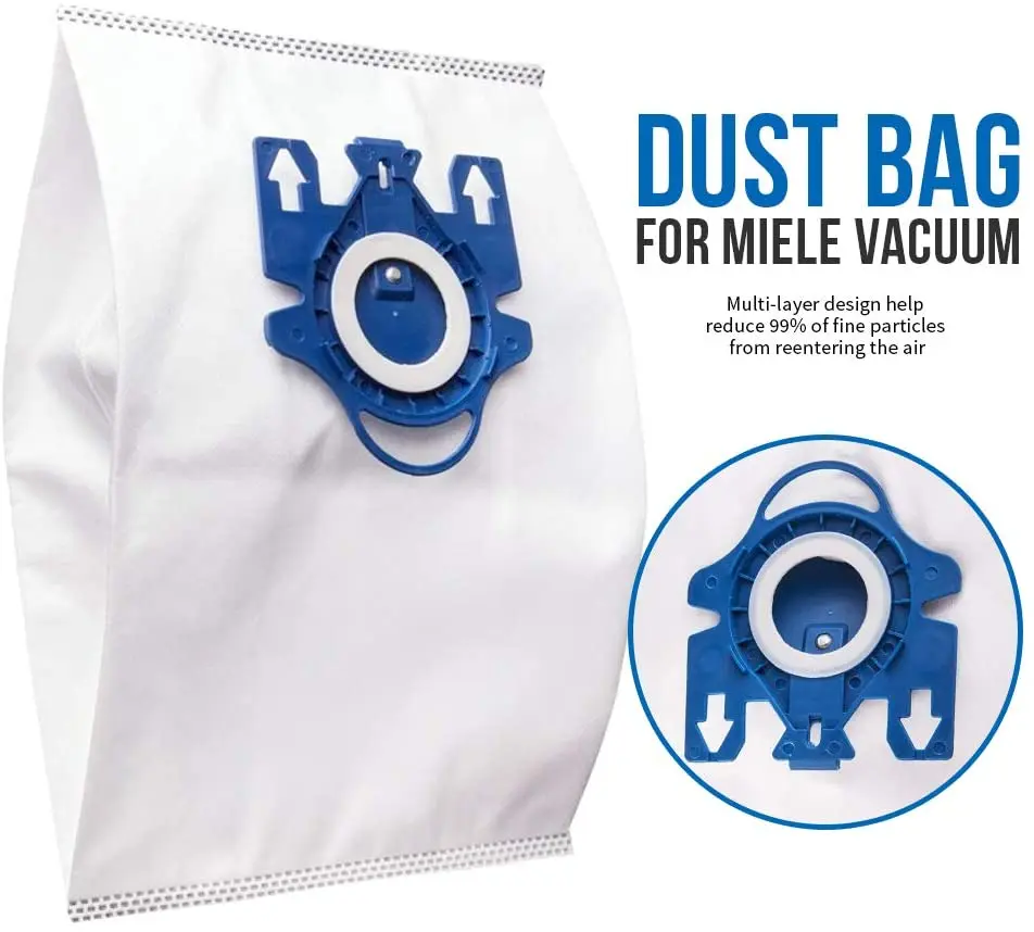 3D Airclean Bags Replacement for Miele GN Vacuum Cleaner Bags for Miele Classic C1 Complete C1 Complete C2 Complete C3 S227 S240