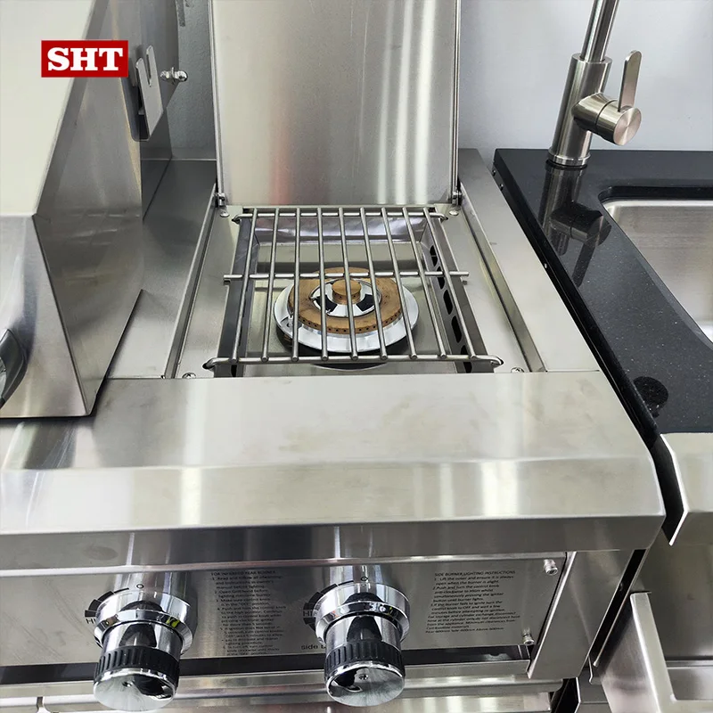 New metal kitchen 8 burners big drawers natural LPG outdoor bbq gas grill