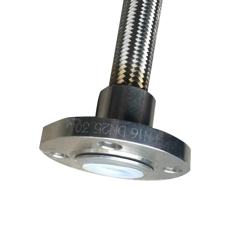 Clear White Virgin Extruded PTFE Bellows 304 Stainless Steel Super Flow Sleeved Flex Bellow