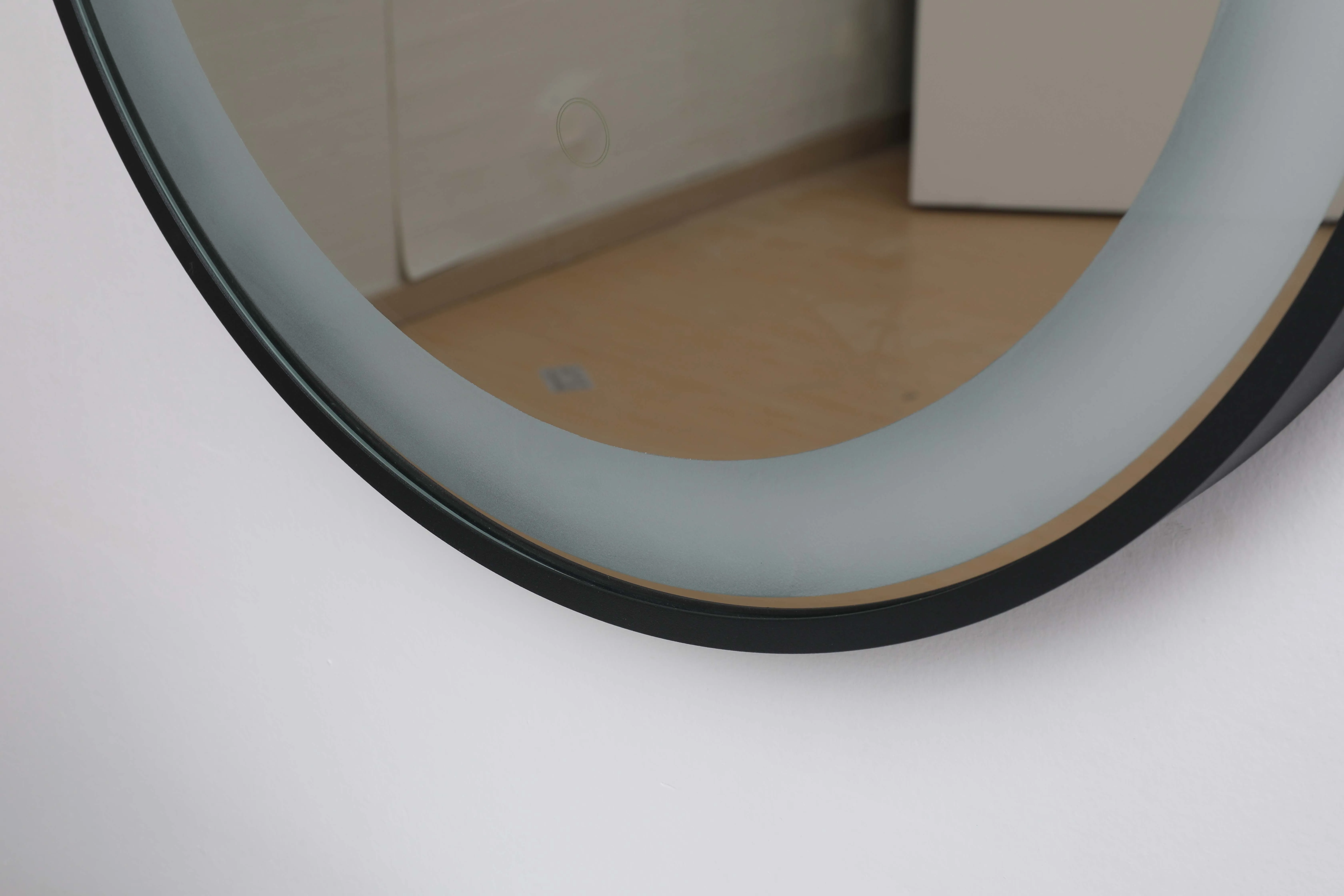 
UL List 3000K Warm Light Rail Style Aluminum Black Frame Touch Screen LED Backlit Bathroom Mirror For Hotel Using 