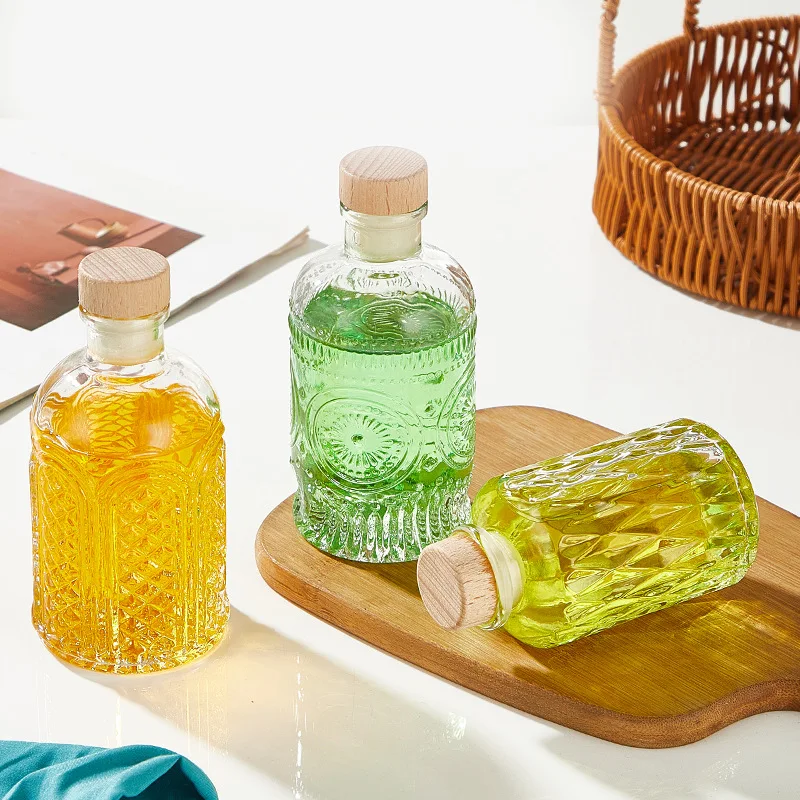 Room Office Decorative Empty Aromatherapy Bottle Simple Transparent Glass Diffuser Bottle Small Liquor Wine Bottle