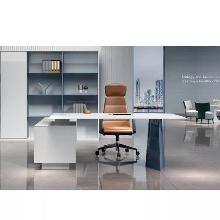 Высококачественный Офисный Набор l-образной формы стол белый офисный