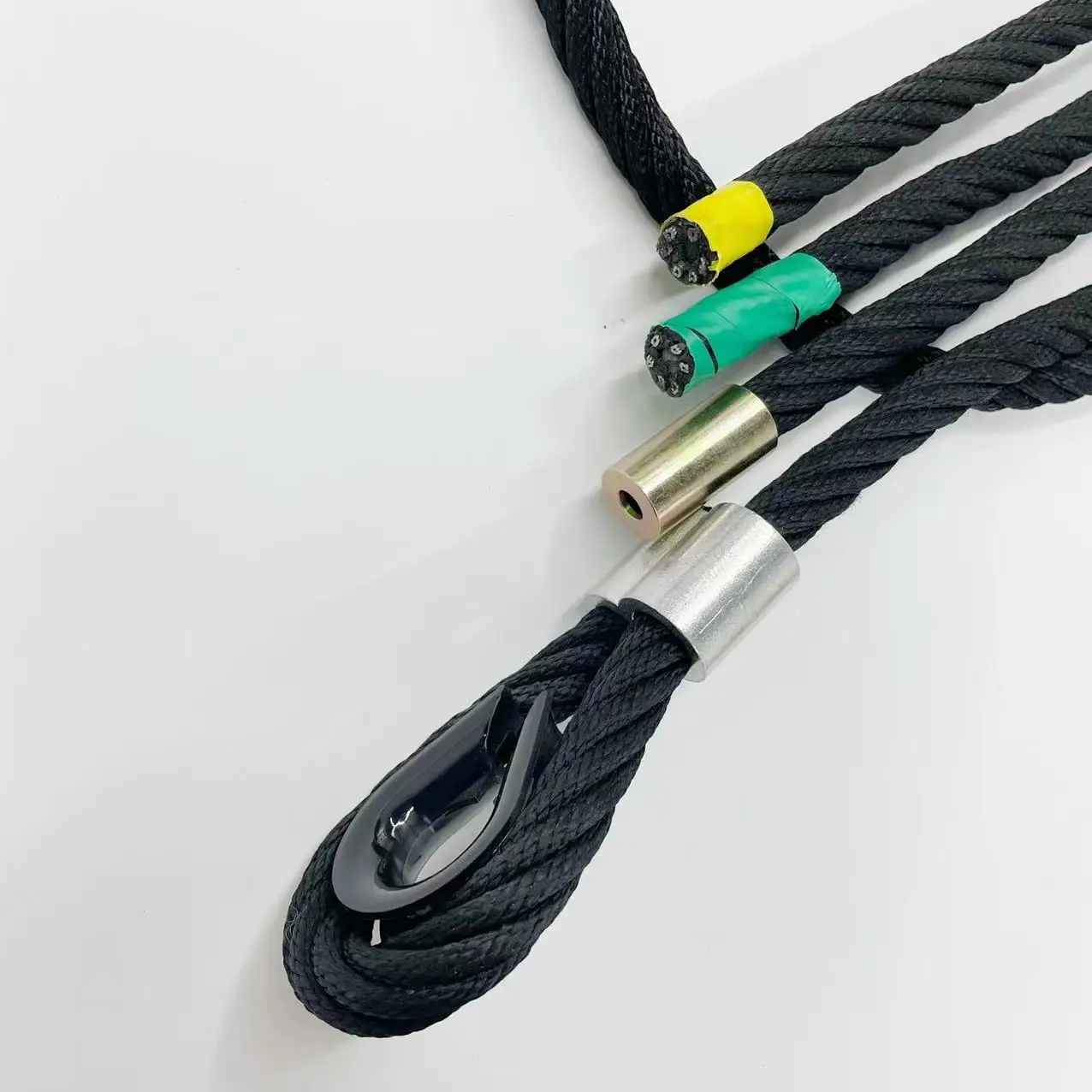16mm 6strands PET PA PP covered braid steel wire core  combination rope for amusement park