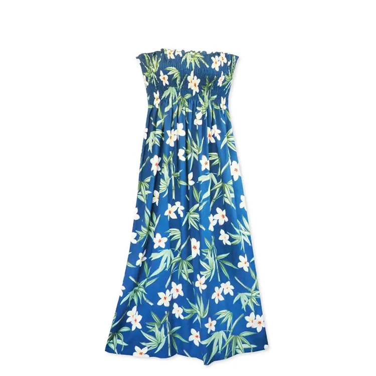 Support Customized Services Flower Hawaiian Dresses For Adult Women