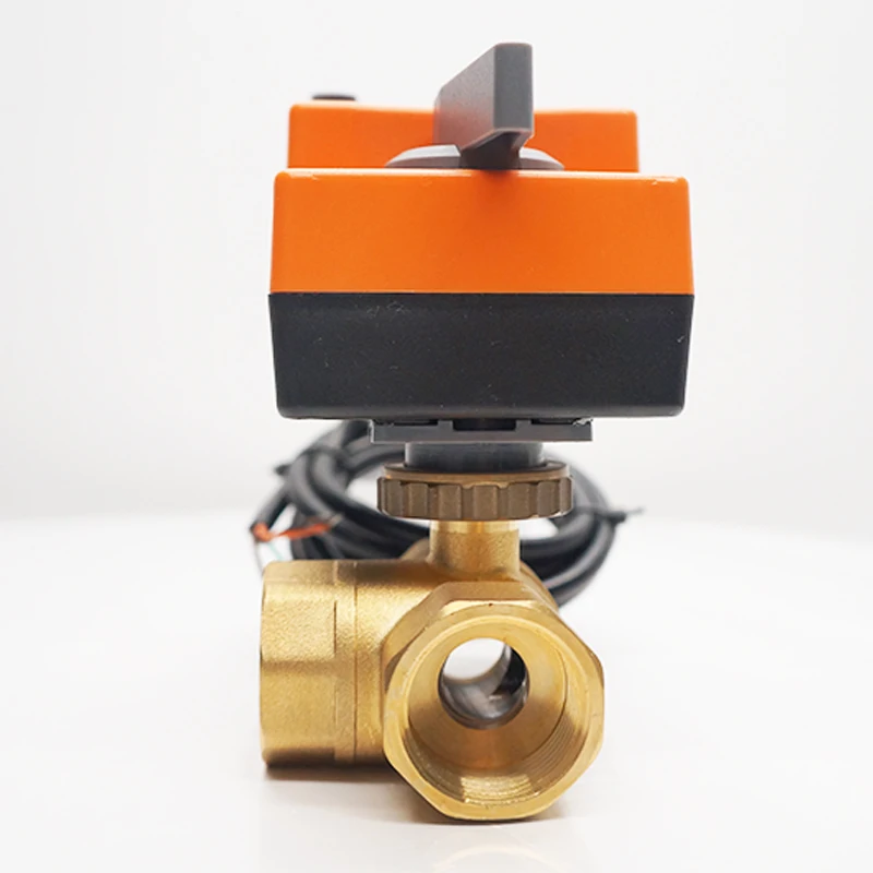 Winvall Fast Running Actuator Ball Valve 24VAC Electric On off Float Control Valves Manual Handle Operated 3 Way Motorized Valve