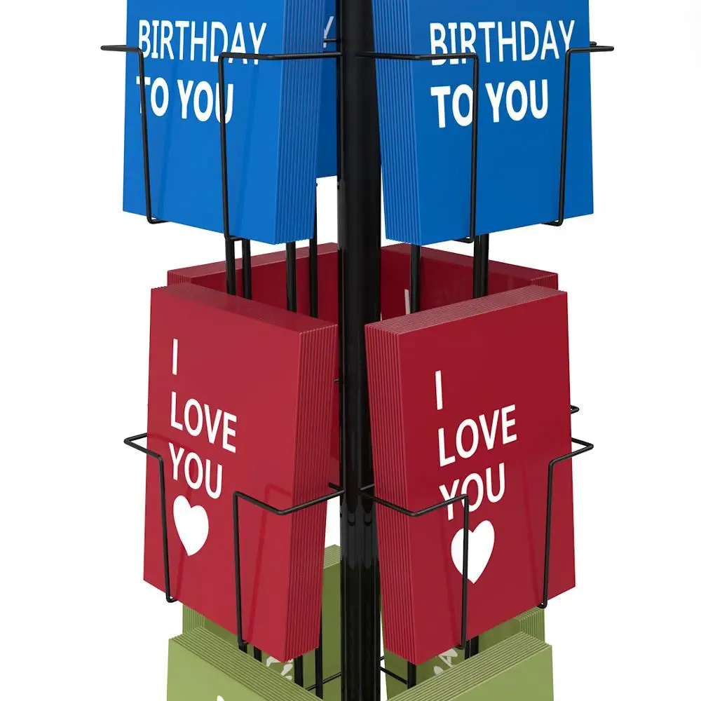 20 Pockets Rotating  Postcard Brochure  Gift Greeting Card Stand Display
