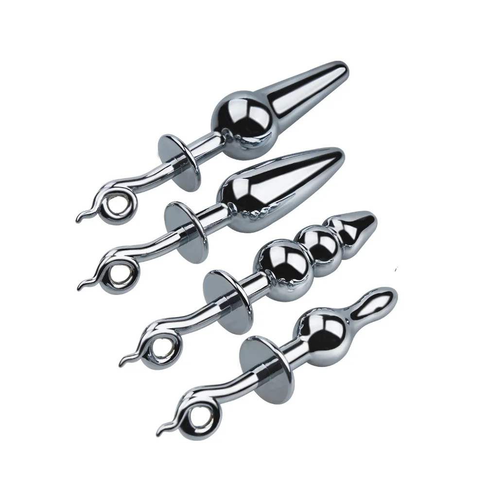 4 Size Stainless Steel Anal Plug Metal Butt Plug Large Set Beads Stimulator Adult Games Sex Toys For Women Man Anal Toys
